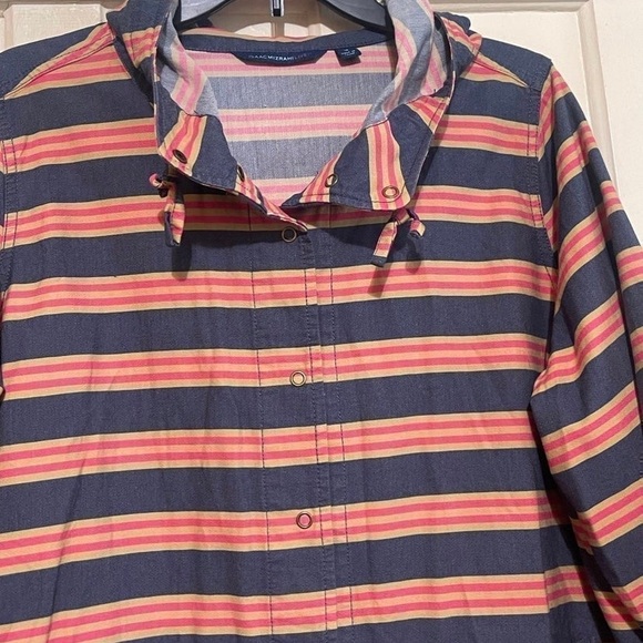 Isaac Mizrahi women’s Blue Stripe Hoodie Jacket‎ Size 1X Lightweight Jacket - Picture 9 of 12